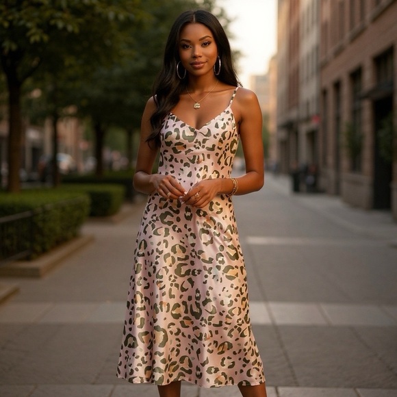 Show Me Your Mumu Zio Satin Slip Dress Cheetah Sister | Size Small - Picture 9 of 13